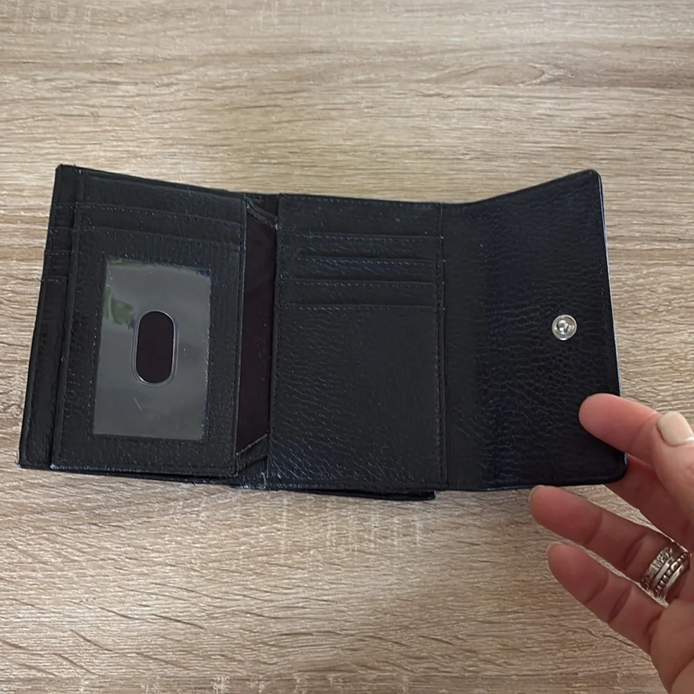 Leather Black Trifold Wallet